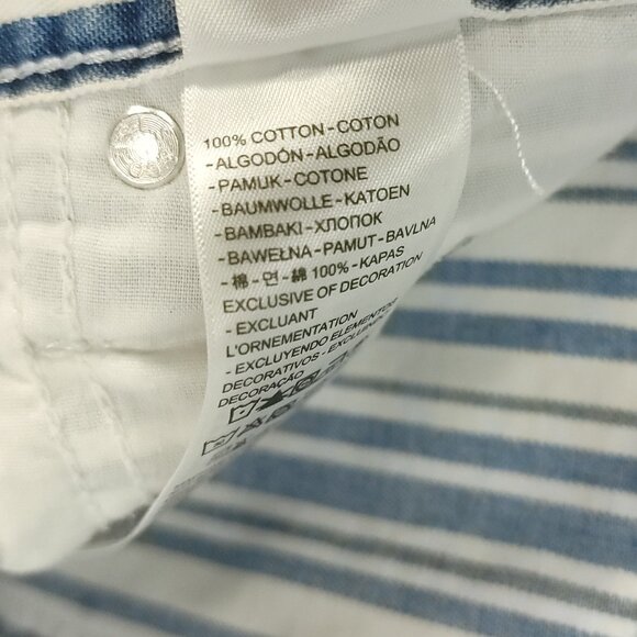 Levi's Baggy Shorts Women's 27 Blue White Stripes Denim Silver Tab - Picture 8 of 8